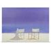 Highland Dunes Marti Chairs on the Beach, 1995' by Lincoln Seligman Painting Print in Black | 35 H x 48 W x 1.5 D in | Wayfair