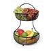 Gourmet Basics by Mikasa Rope 2-Tier Flatback Metal Storage Basket in Black | 18 H x 6 W in | Wayfair 5153170