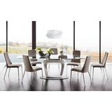 Calligaris Etoile Dining Chair w/ Metal Legs Upholstered/Genuine Leather in Gray | 35.63 H x 18.11 W x 22.44 D in | Wayfair CS142402007768300000030