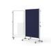 Ghent Nexus Jr. Partition, Mobile 2-Sided Porcelain Magnetic Bulletin Board Porcelain/Metal in Blue | 76.13 H x 52.38 W x 2.25 D in | Wayfair