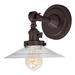 Gracie Oaks Martucci Swivel 1-Light Armed Sconce Glass/Metal in Brown | 9.5 H x 8 W x 8.5 D in | Wayfair D54CB533D4B74696A3999C6A35CD369B