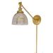 Gracie Oaks Martucci Double Swivel 1-Light Plug-In Swing Arm Lamp Glass/Metal in Yellow | 22.5 H x 7 W x 22.5 D in | Wayfair