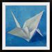 Winston Porter Anjlee Origami Crane' by Michael Creese Painting Print in Blue/White | 28 H x 28 W x 1 D in | Wayfair