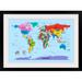 Andover Mills™ Baby & Kids 'Children's Art Map Of The World' by Oswaldo Graphic Art Print in Blue/Brown | 28 H x 38 W x 1 D in | Wayfair
