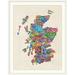 Ebern Designs Francy 'Scotland Typography Text Map' by Michael Tompsett - Textual Art Print Metal | 32 H x 26 W x 1 D in | Wayfair