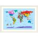 Andover Mills™ Baby & Kids 'Children's Art Map Of The World' by Oswaldo Graphic Art Print in Blue/Brown | 28 H x 38 W x 1 D in | Wayfair