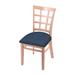 Holland Bar Stool Solid Wood Ladder Back Side Chair Faux Leather/Wood/Upholstered in Blue/Black/Brown | 33 H x 17 W x 21 D in | Wayfair