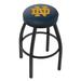 Holland Bar Stool NCAA Swivel 25" Counter Stool Upholstered/Metal in Black/Brown | 25 H x 18 W x 18 D in | Wayfair L8B2B25ND-ND