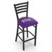 Holland Bar Stool NCAA 25" Bar Stool Upholstered/Metal in Gray | 39 H x 18 W x 17 D in | Wayfair L00425TexChr