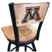Holland Bar Stool NCAA Swivel Bar Stool Upholstered/Metal in Black | 39 H x 18.5 W x 17 D in | Wayfair L03825BWMedMplAMinnUnMedMpl