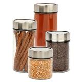 Prep & Savour Date Dial 4 Piece Kitchen Canister Set Glass | 11.42 H x 9.33 W x 9.33 D in | Wayfair 7A04DFEED2404A078FBE6812D792B6CF