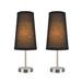 Harriet Bee Nestor 14.25" Satin Nickel Table Lamp Set Metal/Fabric in Black | 14.25 H x 5.5 W x 5.5 D in | Wayfair HBEE3847 40926195