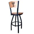 Holland Bar Stool NCAA Swivel Bar Stool Upholstered/Metal in Black | 39 H x 18.5 W x 17 D in | Wayfair L03825BWMedMplATXTechMedMpl