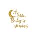 Harriet Bee Bedell Shh...Baby is Sleeping Quotes Wall Decal Vinyl/Plastic in Yellow/Brown | 22 H x 22 W x 0.1 D in | Wayfair HRBE1036 43680195