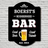 Home Wet Bar Personalized Neighborhood Bar Sign Wall Décor, Wood in Black/White | 21 H x 16 W x 0.5 D in | Wayfair 3421-L