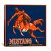 iCanvas Mustang Brand Fruit Vintage Crate Label Vintage Advertisement on Canvas in Blue/Orange | 12 H x 12 W x 1.5 D in | Wayfair 9046-1PC6-12x12