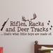 Innovative Stencils Rifles Racks & Deer Tracks Boys Hunting Wall Decal Vinyl in Red | 12 H x 28 W in | Wayfair 1279 Brown