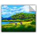 ArtWall Scottish Grazers Removable Wall Decal Canvas/Fabric in Blue/Green/Yellow | 18 H x 24 W in | Wayfair 0fra120a1824p