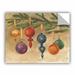 ArtWall Albena Hristova Christmas Ornaments Removable Wall Decal Canvas/Fabric in Brown/Green/Red | 14 H x 18 W in | Wayfair 2hri060a1418p