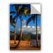 Bay Isle Home™ Hanalei Bay Palms by Kathy Yates Photographic Print Removable Wall Decal Metal in Blue/Green/Yellow | 32 H x 48 W in | Wayfair