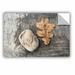 ArtWall Still Life Leaf Stone by Elena Ray Photographic Print Removable Wall decal Canvas/Fabric in Gray | 12 H x 18 W in | Wayfair 0ray090a1218p