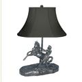 JB Hirsch Home Decor Ancien Cavalier 18" Table Lamp Metal in Brown/Gray | 18 H x 12 W x 8 D in | Wayfair 3169OB12bk