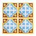 Casablanca Market Mediterranean 4" x 4" Ceramic Fleur-de-Lis Decorative Tile in Blue/Yellow Ceramic in Gray | 4 H x 4 W in | Wayfair MT018