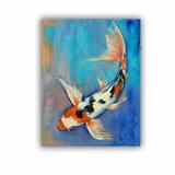 ArtWall Sanke Butterfly Koi by Michael Creese Removable Wall Decal Canvas/Fabric in Blue/Orange | 18 H x 14 W in | Wayfair 0cre039a1418p