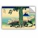 ArtWall Mishima Pass in Kai Province by Katsushika Hokusai Removable Wall Decal Canvas/Fabric in Brown/Green | 12 H x 18 W in | Wayfair