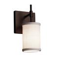 Latitude Run® Geoffroy Modern 1 Light LED Cylinder w/Flat Rim Wall Sconce Metal/Fabric in Gray/White/Brown | 9.5 H x 4.5 W x 5.25 D in | Wayfair