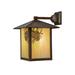 Loon Peak® Xzavier 1-Light Outdoor Wall Lantern Brass/Glass/Metal in Brown | 16 H x 12 W x 15 D in | Wayfair 46C7F5562FD2414DBDFD4C9CB978A6AB