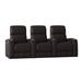 Latitude Run® 98" Wide Home Theater Row Seating w/ Cup Holder Microfiber/Microsuede in Brown | 44 H x 98 W x 40 D in | Wayfair LTTN3430 44427002