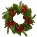 The Holiday Aisle® Artificial Wreath in Green/Red | 5 H x 19 W x 19 D in | Wayfair 2D8C7585F5324DE8AE1F61DFF0DA4A5F