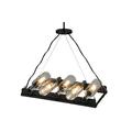 Meyda Lighting Tuscan Vineyard 5 - Light Kitchen Island Square/Rectangle Pendant Glass in Black | 22 W x 14 D in | Wayfair 142896