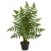 Charlton Home® 30.5" Artificial Fern Tree in Planter Silk/Plastic | 36 H x 12 W x 12 D in | Wayfair 5E8720FB18934E8B9E9DC207F080DA95