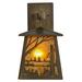 Meyda Lighting 1-Light Outdoor Wall Lantern Metal/Steel in Brown/Gray/Yellow | 12.5 H x 7 W x 11 D in | Wayfair 70680