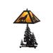 Meyda Lighting Howling Wolf 21" Table Lamp Glass/Metal in Black/Brown/Yellow | 21 H x 16 W x 11.5 D in | Wayfair 152949