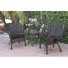 Bay Isle Home™ Batchelder 3 Piece Conversation Set w/ Cushions Synthetic Wicker/All - Weather Wicker/Wicker/Rattan in Blue | Outdoor Furniture | Wayfair