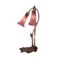 Meyda Lighting 16" Mahogany Bronze Table Lamp Glass/Metal in Indigo | 16 H x 9 W x 7 D in | Wayfair 13209