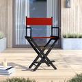 Latitude Run® Alyzon Folding Director Chair Solid Wood in Red/Black | 39.25 H x 25 W x 19 D in | Wayfair 4723B964CAB84B7D838789351F520279