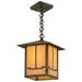 Meyda Lighting Seneca Valley View 1 - Light Lantern Rectangle Pendant Glass in Black/Brown/White | 14 H x 9 W x 9 D in | Wayfair 159220