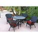 Bay Isle Home™ Batchelder 5 Piece Outdoor Dining Set w/ Cushions Wicker/Rattan in Black | 29.5 H x 44.5 W x 44 D in | Wayfair