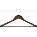 Only Hangers Inc. Flat Wooden Suit Non-Slip Hanger w/ Bar for Dress/Shirt/Sweater Wood/Metal in Gray | 11 H x 19 W in | Wayfair WH501OS-100