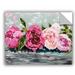 One Allium Way® Row of Peonies II Removable Wall Decal Metal in Green/Pink | 24 H x 32 W in | Wayfair OAWY7436 37102670