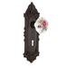 Nostalgic Warehouse Victorian Plate w/ Decorative Keyhole & White Rose Porcelain Door Knob Brass in Brown | 8.25 H x 2.88 W in | Wayfair 707925