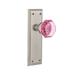 Nostalgic Warehouse New York Plate w/ Waldorf Pink Door Knob Brass/Crystal in Gray | 7 H x 2.25 W x 2.52 D in | Wayfair 722488