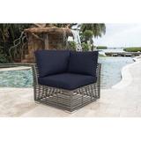 Panama Jack Outdoor Coldfield Modular Patio Chair w/ Sunbrella Cushions Wicker/Rattan in Blue | 33.5 H x 27.5 W x 27.5 D in | Wayfair