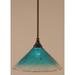 Red Barrel Studio® 1-Light Stem Mini Pendant w/ Hang Straight Swivel Glass in Blue | 8 H x 12 W x 12 D in | Wayfair