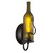 Red Barrel Studio® Grunwald Etched Grapes Wine Bottle 1-Light Armed Sconce Glass/Metal in Brown | 13.5 H x 4.25 W x 5.5 D in | Wayfair