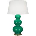 Robert Abbey Triple Gourd 32.75" Table Lamp Ceramic/Fabric in Green/Yellow | 32.75 H x 20 W x 20 D in | Wayfair EG40X